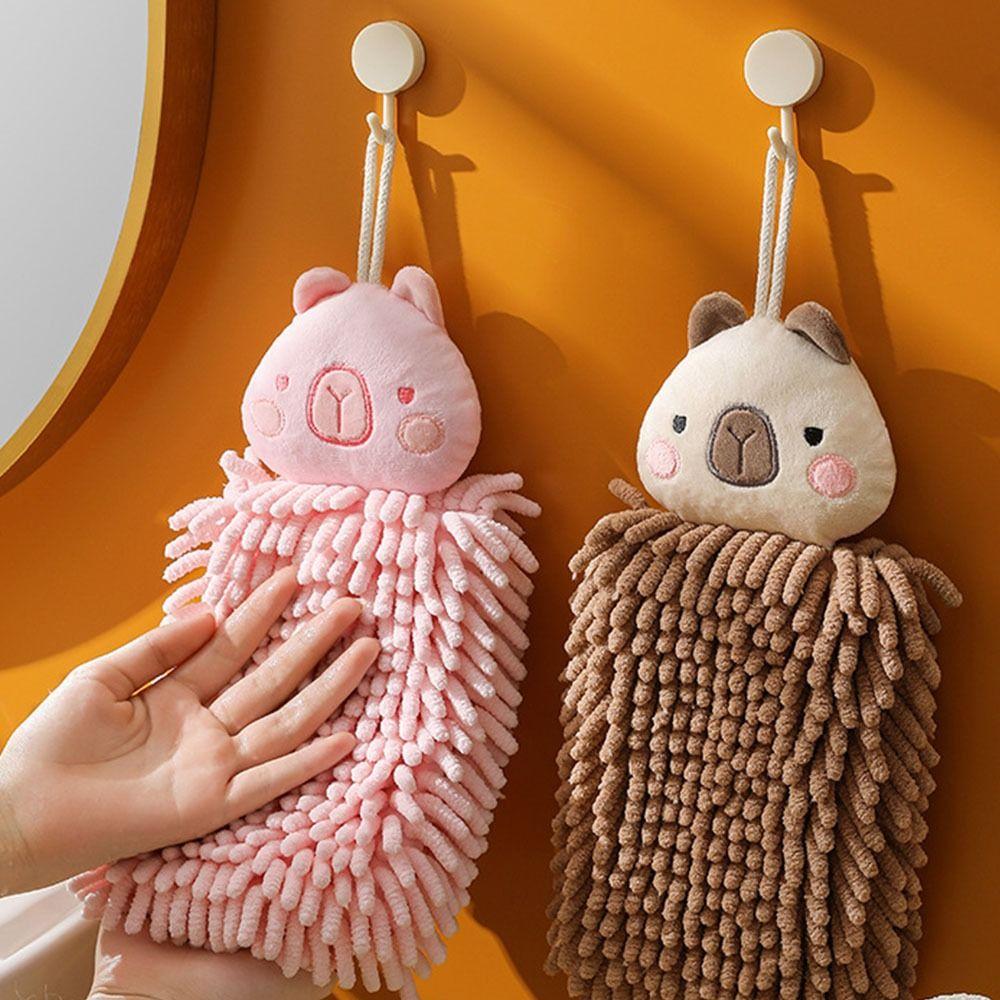 Fast Drying Capybara Hanging Hand Towels Thickened Kitchen Microfiber Towels Household