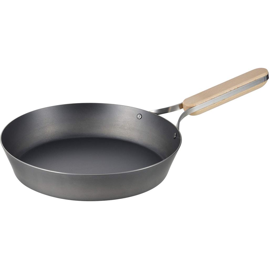 Wahei Freiz Tsubame Sanjo Iron Frying Pan 24cm IH Compatible Gas Wooden Handle Made In Japan Enzo EN-009