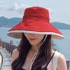 Versatile Women Sun Hat Broad-edged Bucket Hat Double-sided Wear Fisherman's Hat  Vacation