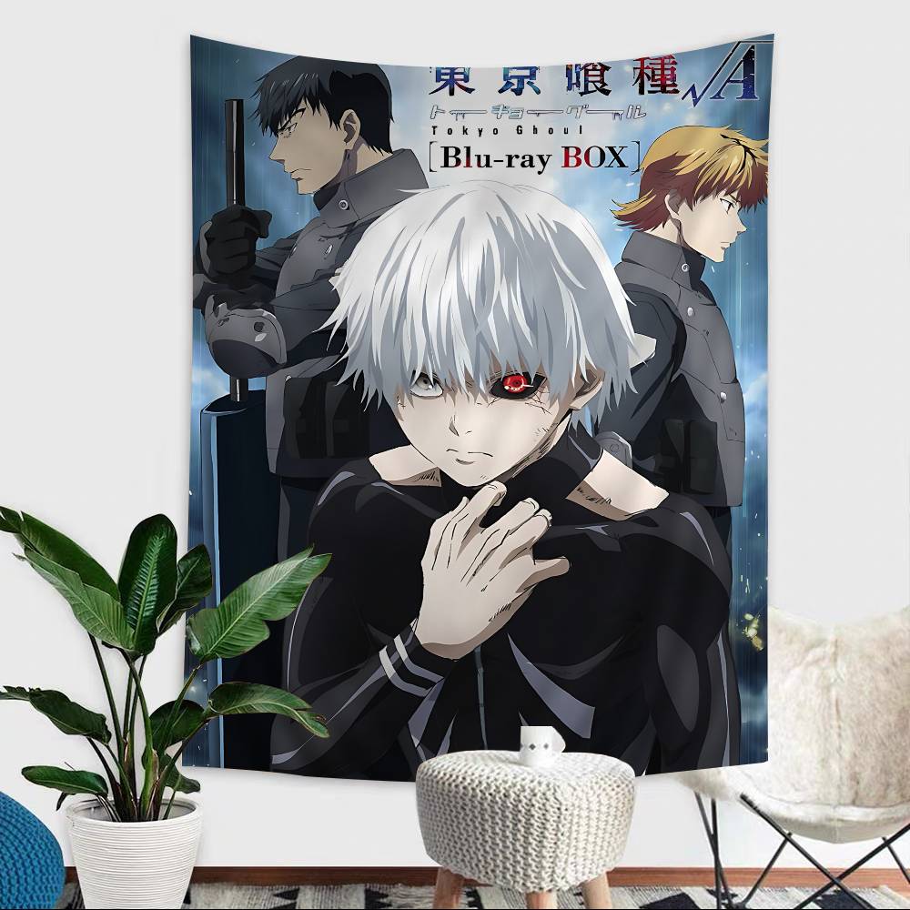 Tokyo TTokyo GGhoul ClassicGhoul Anime Tapestry Hanging Tarot Hippie Wall Rugs Dorm Wall Hanging Sheets