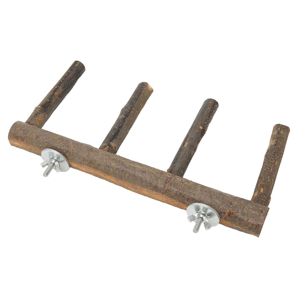 Bird Ladder Perch 4 Step Wooden Bird Ladder Stand Perch for Small Medium Parrot Animal L