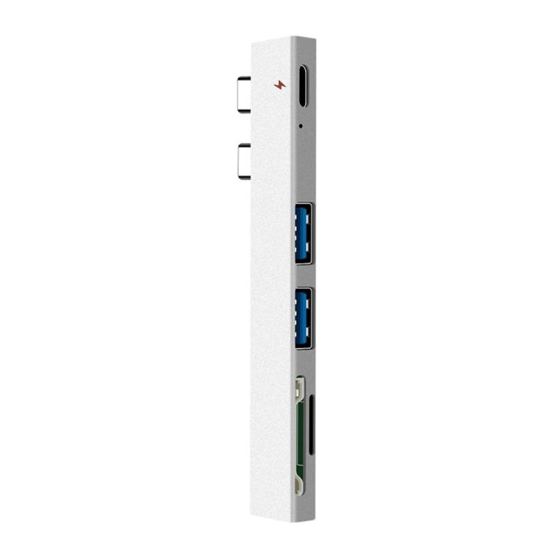 USB-концентратор с устройством чтения карт памяти Sd/TF, адаптер для кабеля концентратора Multi Type C из алюминиевого сплава, совместимый для