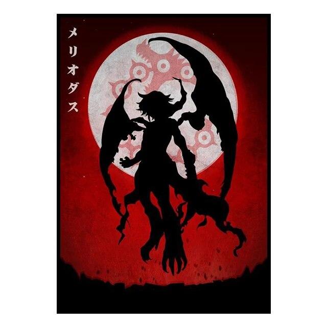 Аниме-настенные принты, силуэты, стили, постеры, холсты, комнатные картины и украшения, настенные росписи для современного домашнего декора