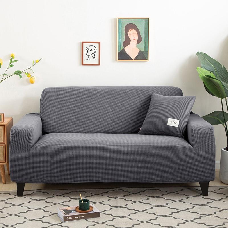 1 /2 /3 /4 Seater Thick Sofa Cover Soild Color Sofa Covers Jacquard Sofa Protector Cover For Living Room Non -Slip Cover Sofa Cover