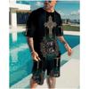 Summer Men Sets Shorts Outfits Male Clothing Street T Shirt Two Piece 3D Print Casual O-Neck Tracksuit Oversized Beach Sportwear
