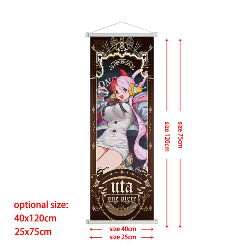 Anime One Piece Scroll Canvas Painting Zoro Sanji Luffy Home Decor Wall Hanging Ace Nami Hancock Poster Wall Art Room Decor