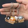 Cartoon Decorations Resin Little Cat Personality Keychain For Men Women Key Ring Bag Charm Pendant