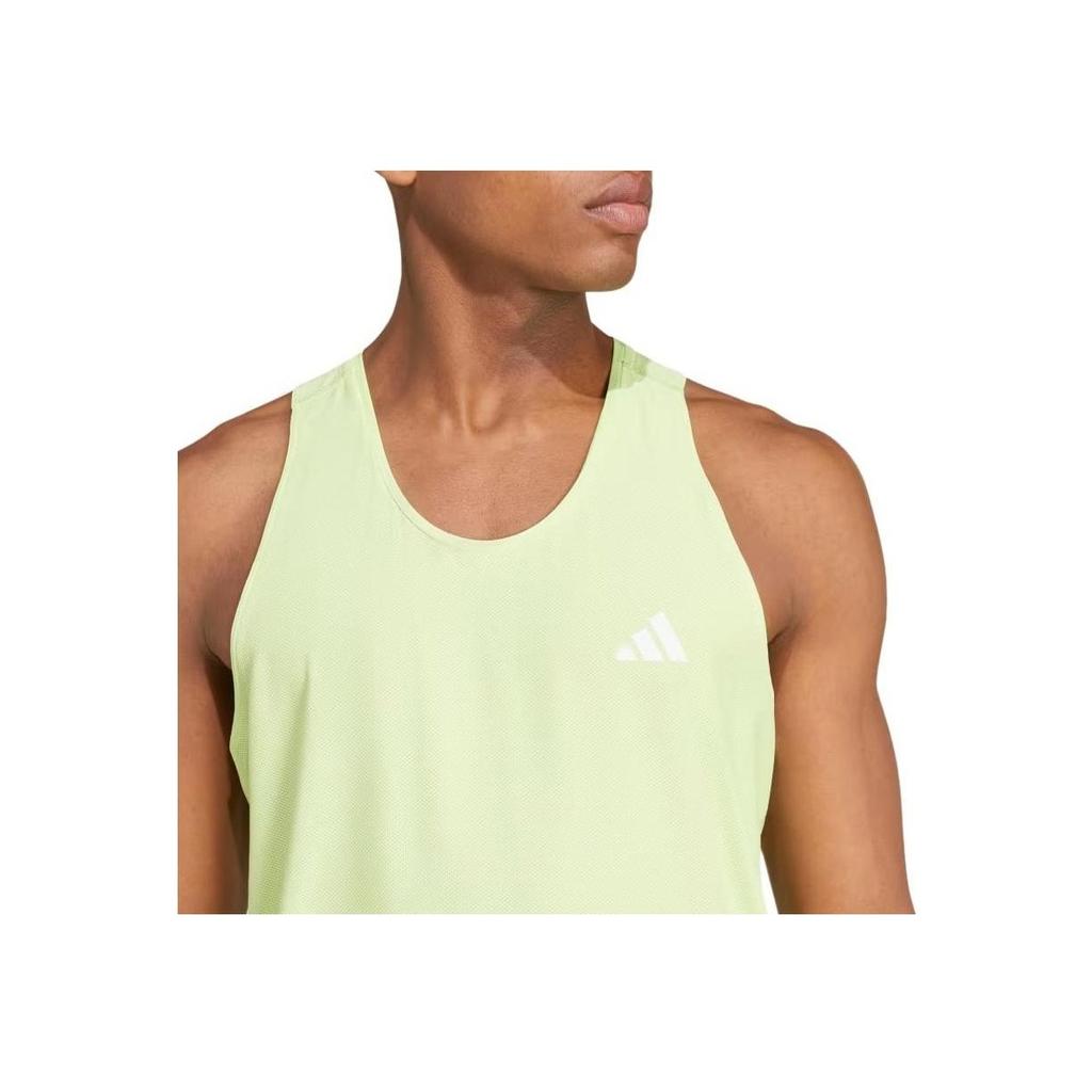 Adidas Own The Run Soft Comfortable Dry Odor Resistant Sleeveless Crew Neck Tank Top Men Tops Pulse-Lime IV5437