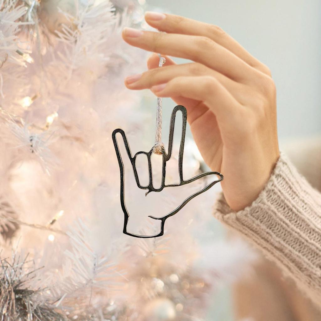 Я люблю тебя. Орнамент на языке жестов из стали. Рождественский чулок с мыслями о тебе. Подарок.