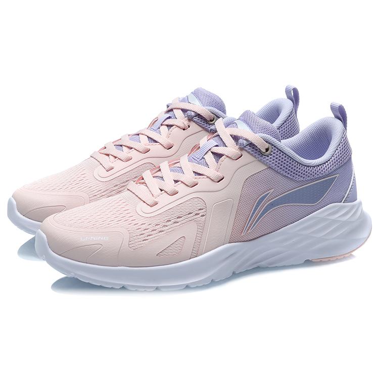 Li Ning Амортизация, Износостойкие Низкие Беговые Кроссовки Женские Фиолетово-Розовые ARHR120-1