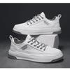 Men's Leather Driving Walking Shoes Outdoor Jogging Sneakers Male Non-Slip Skate Flats Trainers Youth Boys Student Footwear 2024