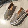 Women Flats Crystal Ladies Glitter Bling Loafers Flat Platform Woman Spring Casual Moccasins Female Shoes 2025