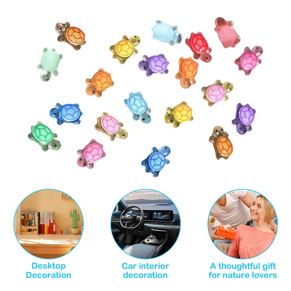 100Pcs Luminous Mini Resin Turtles Glow in The Dark Cute Tiny Turtles Sea Turtles Figurines Micro Landscape Home Decoration Gift