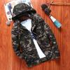 Men 'S Hooded Camouflage Jacket Casual Cotton Multi -Pocket Flight Suit Jacket Washed Jacket