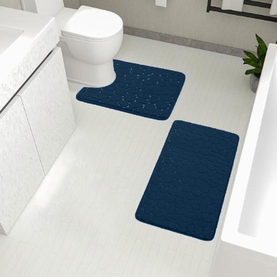 2 шт./компл. коврик для ванной комнаты с тисненым камнем, противоскользящий нижний коврик для ванной комнаты, очень толстый впитывающий коврик для ванной