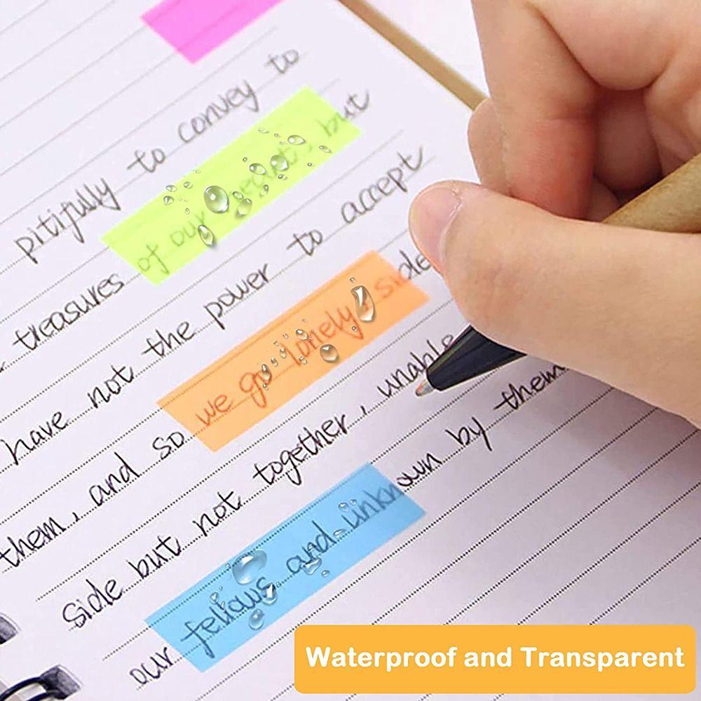 Transparent Fluorescent Index Tabs 5 Rolls Label Stickers Highlighter Sticker  DIY Scrapingbook