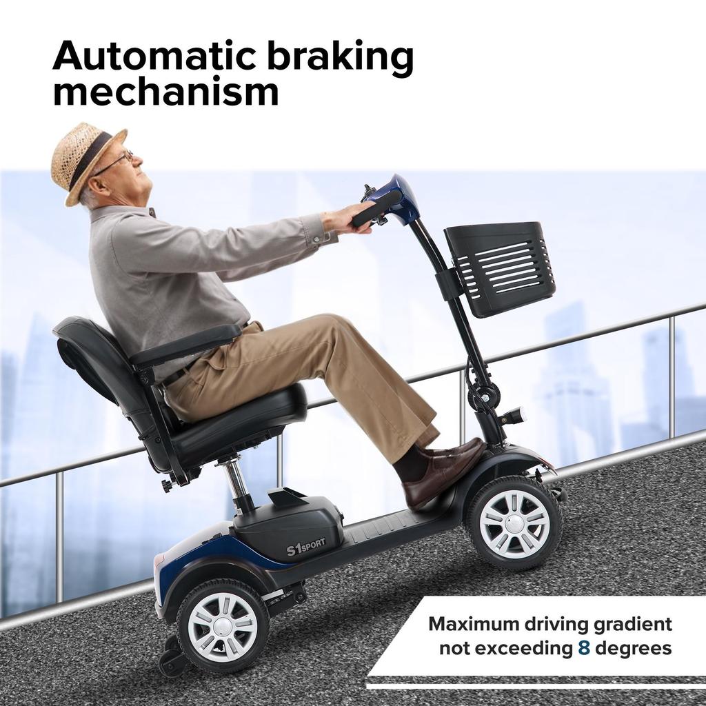 New Elderly 4-wheel Electric Scooter S1 Sport Foldable 4-wheel Electric Skateboard 300W 12AH Advanced Mobility Bicycle