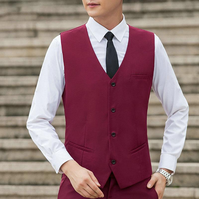 Свадебный мужской жилет Пейсли Однотонный Приталенный Галстук Мужской Безрукавный V-образный вырез Жилет Вечеринка Повседневный Безрукавный Формальный Деловой Пиджак
