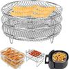 Аксессуары для аэрофритюрницы Стойка для выпечки Штабелируемая Металлическая решетка для гриля для духовки Корзина для жарки продуктов Многоцелевой инструмент для выпечки и приготовления пищи