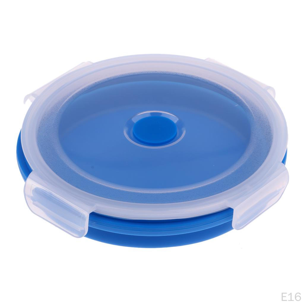 Lid, Silicone Folding Storage Container for Camping Picnic, Microwave & Freezer