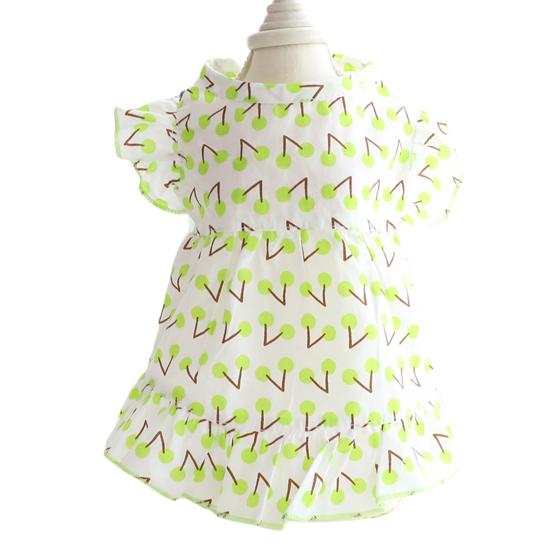 Платье для собаки, высокая эластичность, цветочный узор, яркий цвет, маленькая принцесса для собак