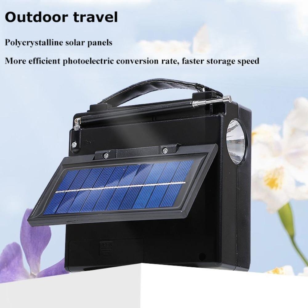 Music Player FM AM SW Radio Receiver LED Flashlight Wireless Bluetooth Speaker Camping