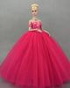 Hot Pink Little Dress Wedding Dresses for Barbie Doll Clothes & Veils Princess Evening Party Wears Clothes for Barbie Doll 1/6