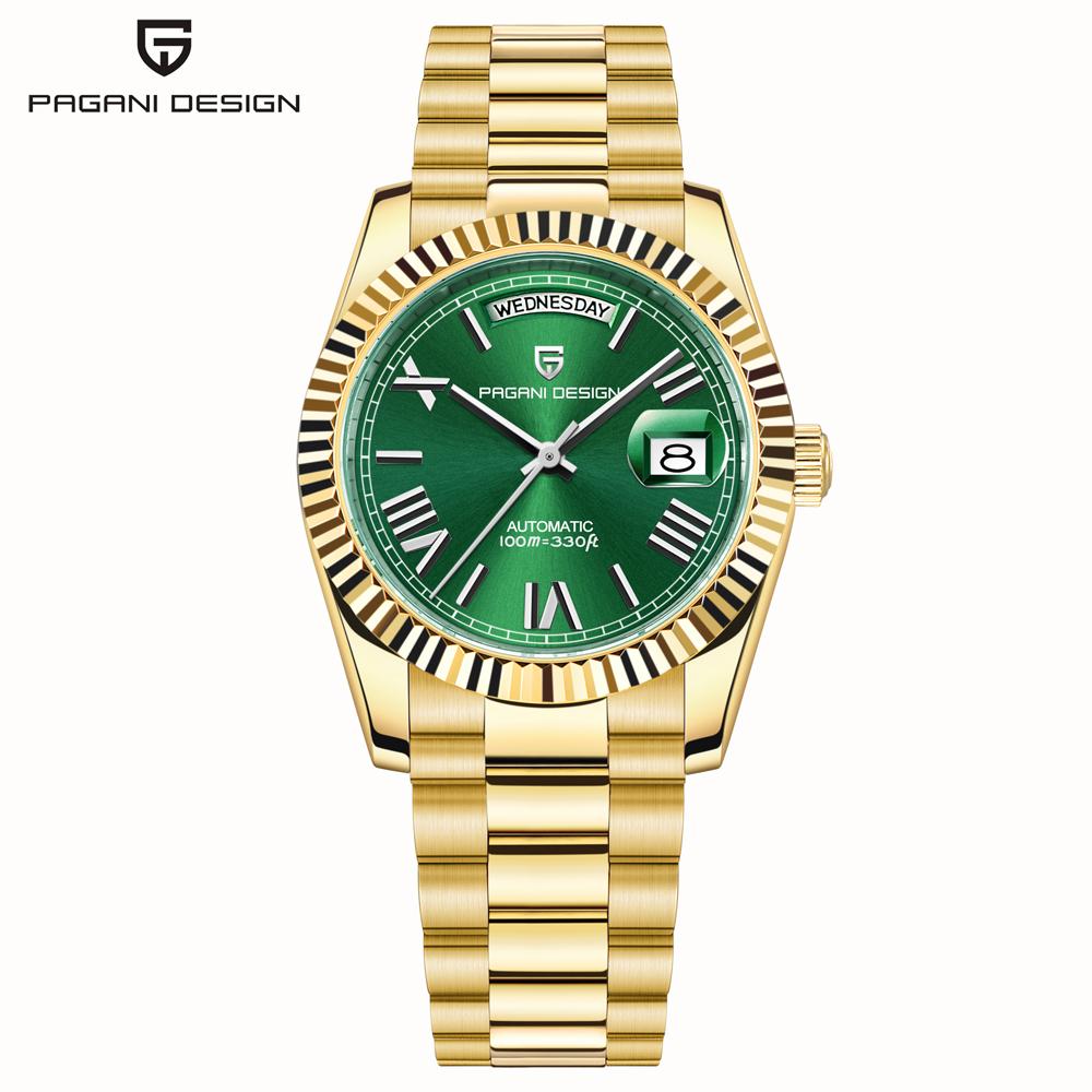 PAGANI DESIGN Watches New Luxury Automatic Mechanical Watch For Men Enamel Dial Sapphire Crystal Waterproof Stainless Steel