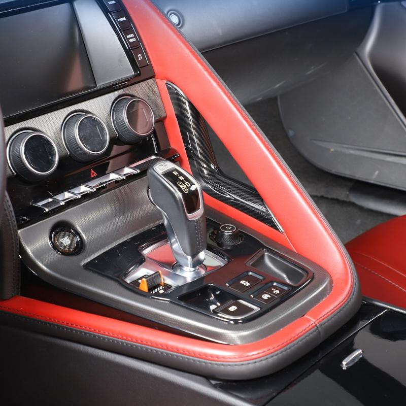 For Jaguar F-TYPE 2013-2024 ABS Carbon Fiber Car Gear Shift Right L-shaped Decorative Strip Interior Car Accessories