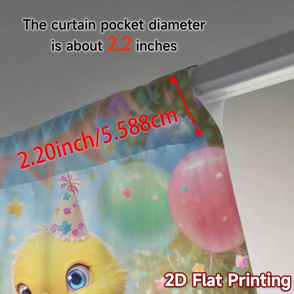2pcs, 2D FLAT PRINTING Curtains (Without Rod) PartyChickFest Popular Fashionable Curtains Yarn Curtains All Seasons Decorative