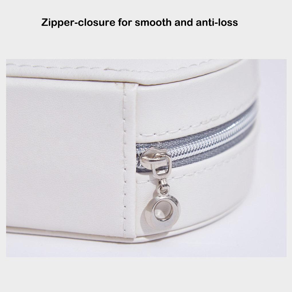 PU Jewelry Box with Mirror Necklace Ring Holder Earrings Ear Studs Organizer Gift Packaging Case Travel Business