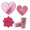 40 шт./набор одноразовых столовых приборов в форме сердца для свадебных украшений, помолвок, тарелок, чашек, декора для свадебного душа на День святого Валентина