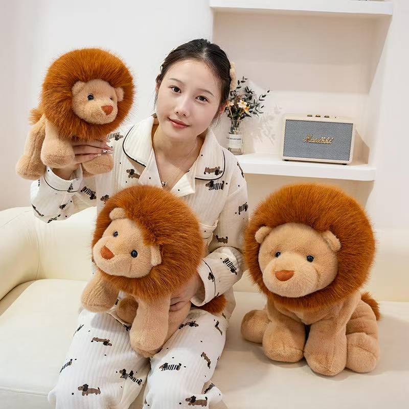 Latest Sitting and Lying Lion Doll Kawaii Plush Toy Handmade Doll Cartoon Anime Cute Pillow Children's Birthday Gift Doll