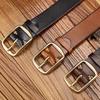 Ретро Ремень из Натуральной Коровьей Кожи Мужской Ремень из Чистой Коровьей Кожи Первого Слоя Повседневный Британский Молодежный Ремень Для Среднего Возраста
