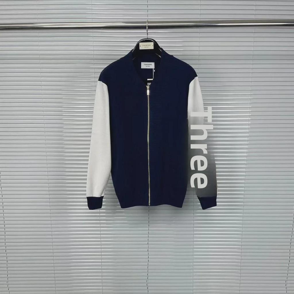 Вязаный кардиган TB Tom осень/зима в британском стиле с рукавами на молнии и косыми карманами