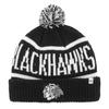 Bonnet Tricoté - 47 Brand - CALGARY Chicago Blackhawks Noir - Adulte Homme - 100% Acrylique - Automne / Hiver