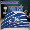 Crystal Palace FC Pattern Bedding uilt Set uilt Cover Pillowcase Home Decoration Birthday Gift (1 * duvet cover + 2 * pillowcase without core)