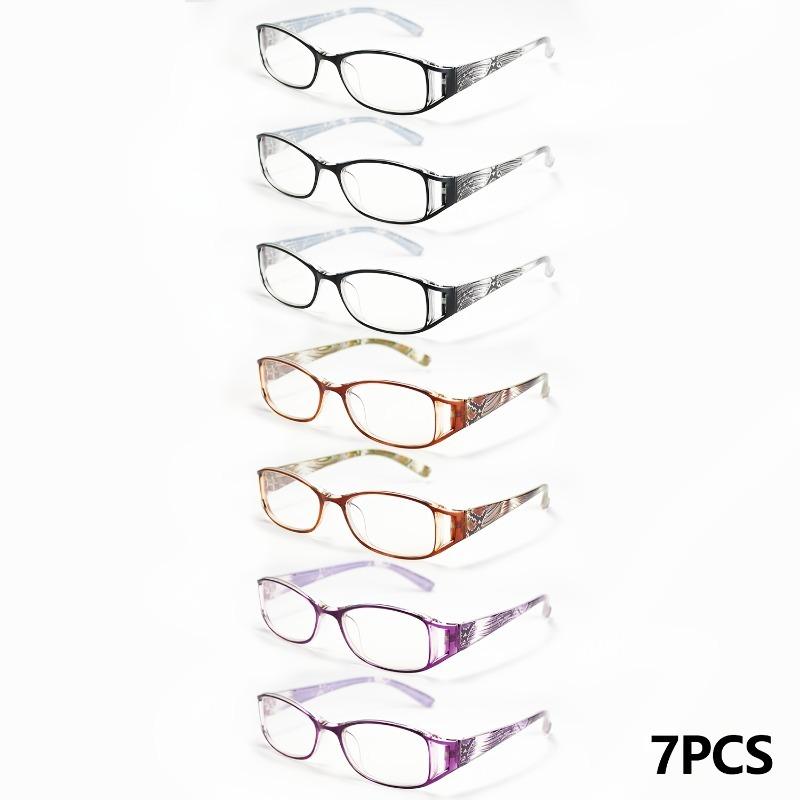 Набор из 7 классических женских очков для чтения, модных очков для чтения с полой квадратной оправой