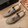 Модные замшевые мужские повседневные туфли Роскошный бренд Мужские лоферы Комфортные дышащие Слипоны Кожаные туфли для вождения Ленивые туфли Мокасины