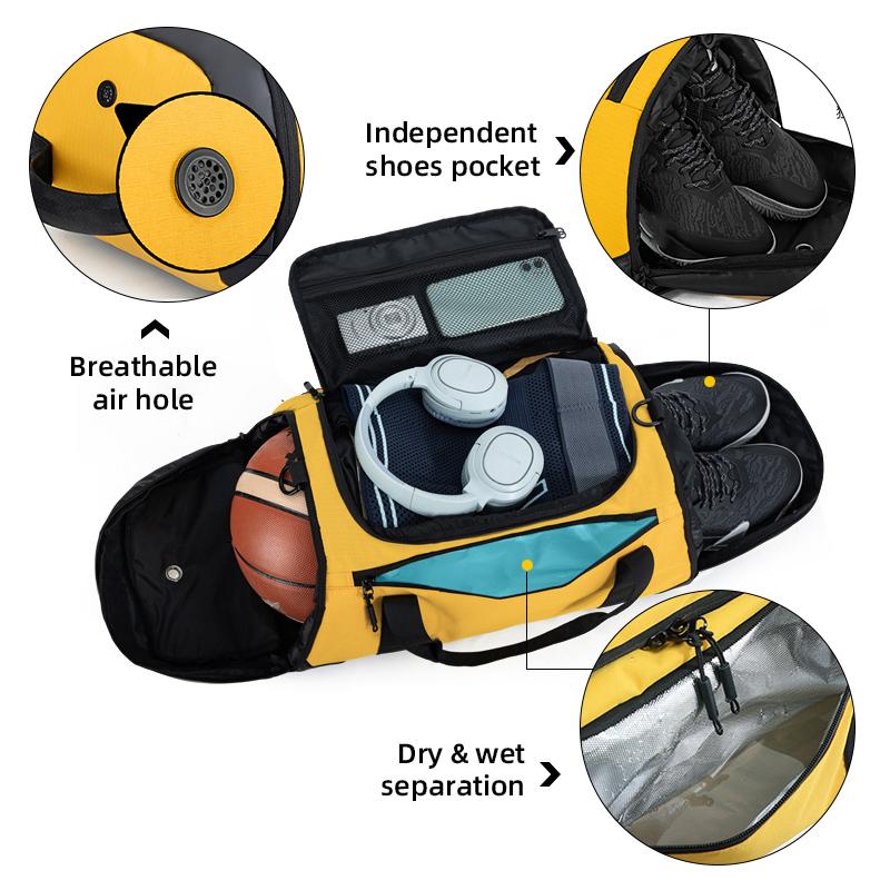 Men Sport Backpack Waterproof Gym Bags Fitness Training Shoulder Bag Dry Wet Separation Basketball Backpack Large Duffel Handbag