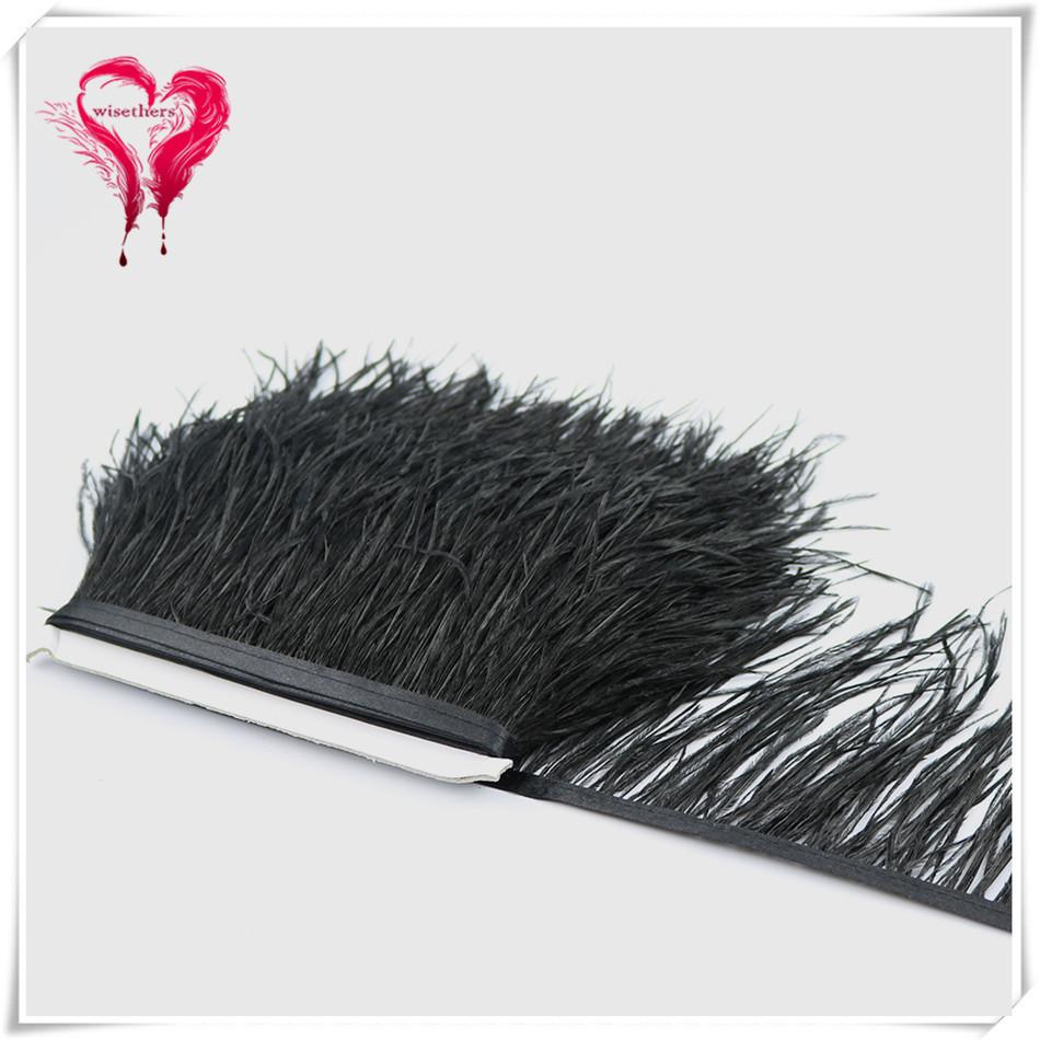 Ostrich Hair Cloth Edge Dress Dress Accessories Skirt Feather Trim With 10-15Cm Tassel
