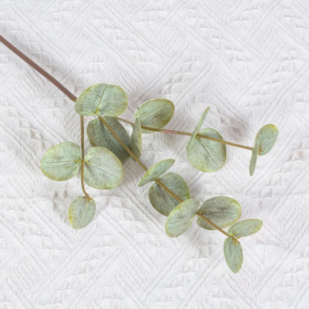 Background Flower Artificial Eucalyptus Plastic Faux Greenery Silk Eucalyptus Leaf  Garden Decor