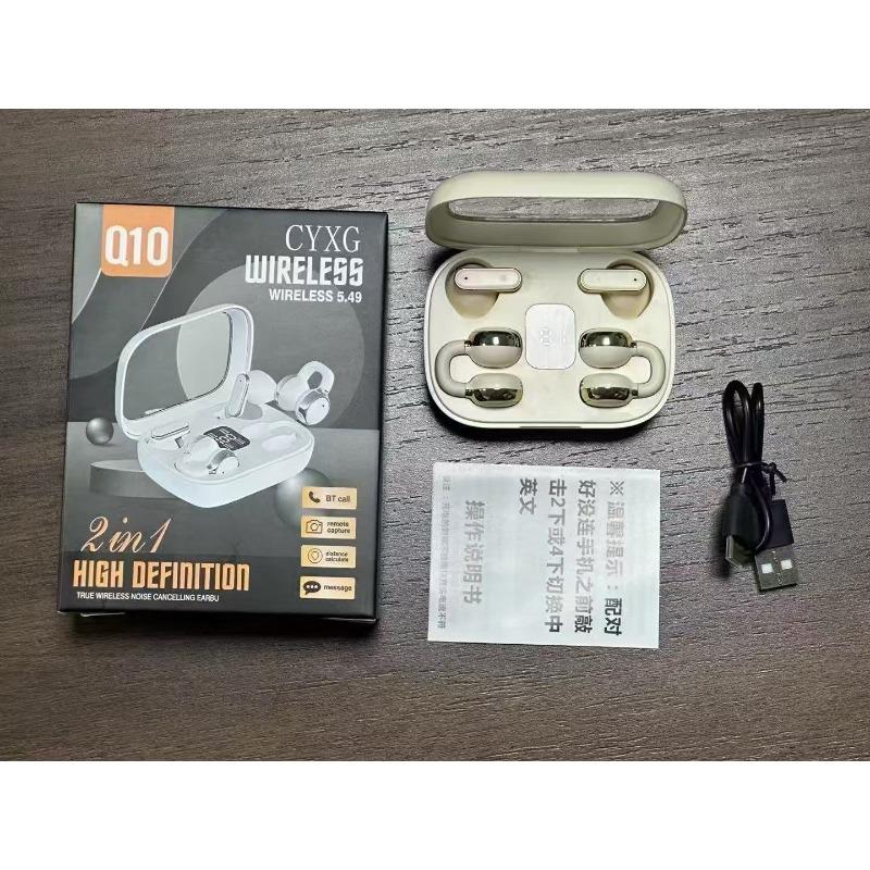 Новая беспроводная Bluetooth-гарнитура Q10 с бинауральным звуком, OWS, с клипсой для уха, с креплением на ухо, спортивная гарнитура с шумоподавлением, длительное время работы от аккумулятора