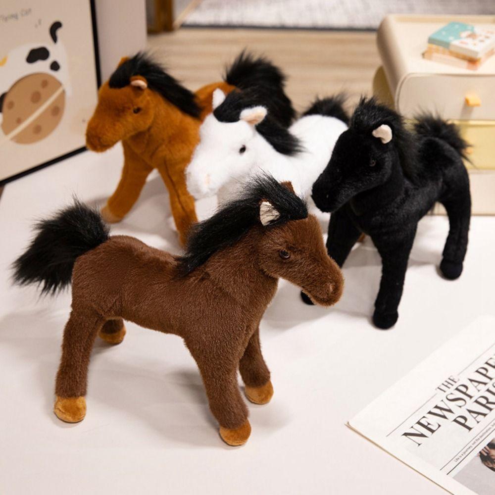 Simulation Horse Realistic Horse Stuffed Toy Stuffed Animal Horned Sheep Plush Toys Birthday Gift