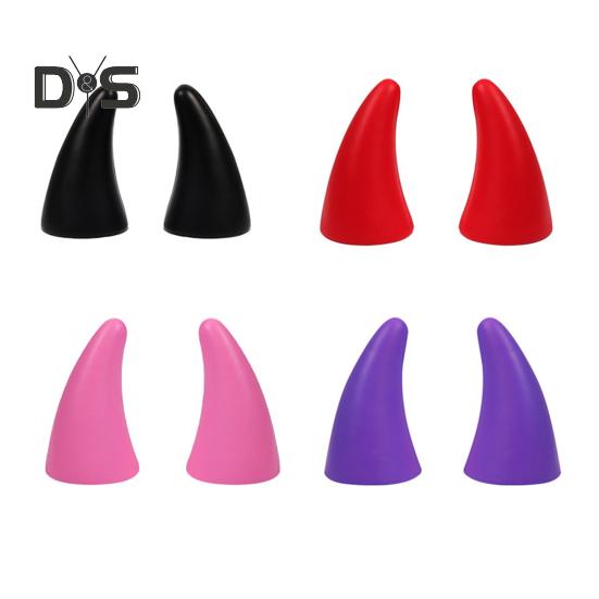 1 Pair Car Devil Horn Sticker 3D Automotive Roof Decoration Front Rear Bumper Guard Anti Collision Protector Waterproof Sunproof Universal Vehicle