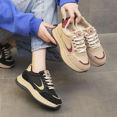 Женские зимние кроссовки на толстой подошве с флисовой подкладкой: Теплая, универсальная повседневная обувь для студентов