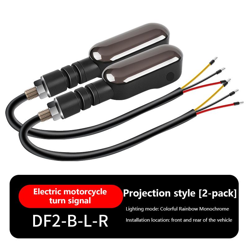2шт универсальные светодиодные лампы указателя поворота для мотоцикла, цветная проекционная лампа, последовательные мигающие индикаторы, ходовые огни