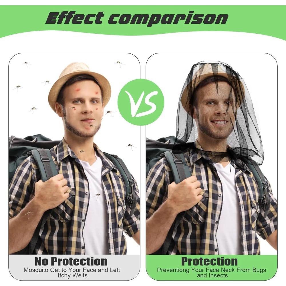 Mosquito Net Head Face Neck Protector Fly Netting Hood by Bugs Gnats Noseeums Screen Net for Outdoor Lover Extra Fine Holes