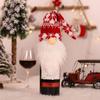 2pcs Cartoon Faceless Doll Champagne Bottle Cover Knitted Christmas Bottle Cover  Family