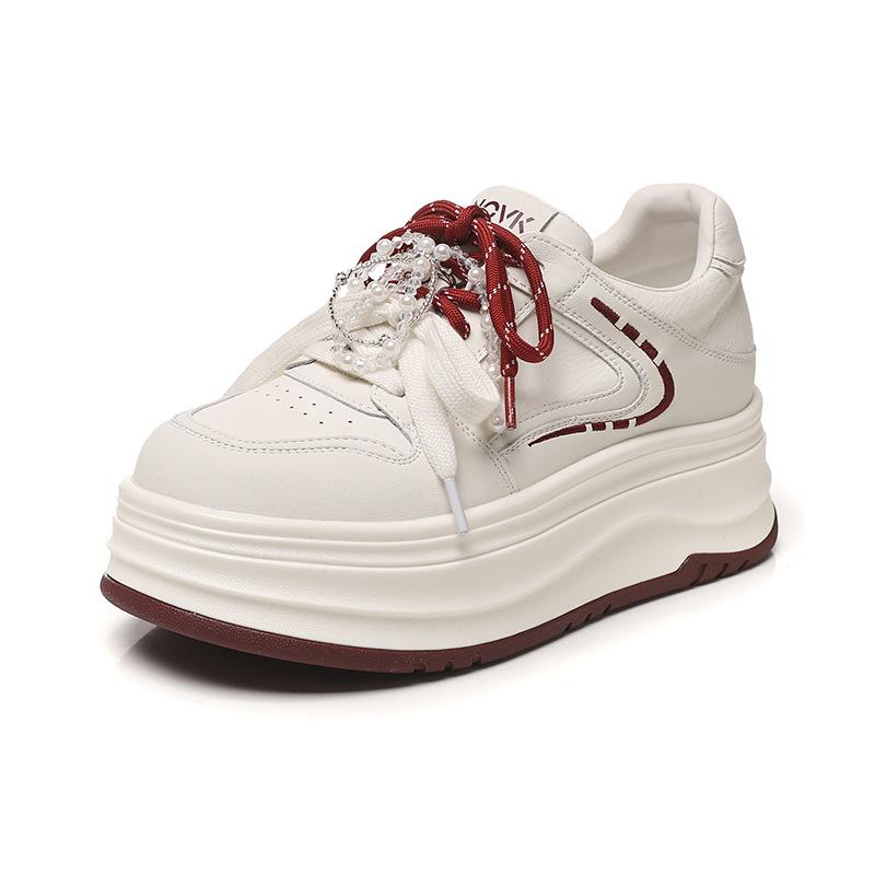Inner height increase women's spring 2026 new platform shoes children's shoes versatile and comfortable soft-soled student board shoes